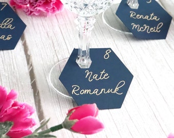 Drink Markers, Drink Charms, Hexagon Escort Cards, Sip and be Seated Escort Cards, Champagne Escort Cards, Champagne tags, Place Cards