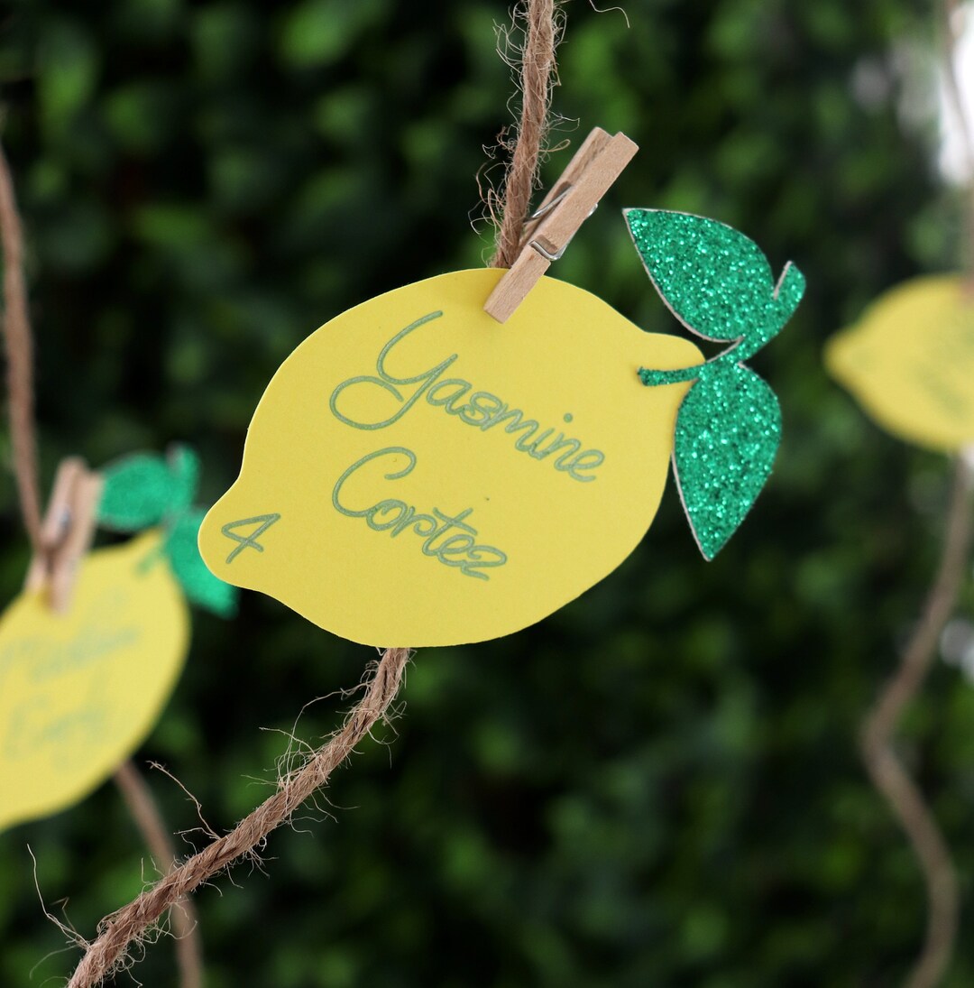 Lemon Place Cards Lemon Leaf Place Cards Lemon Escort Cards - Etsy
