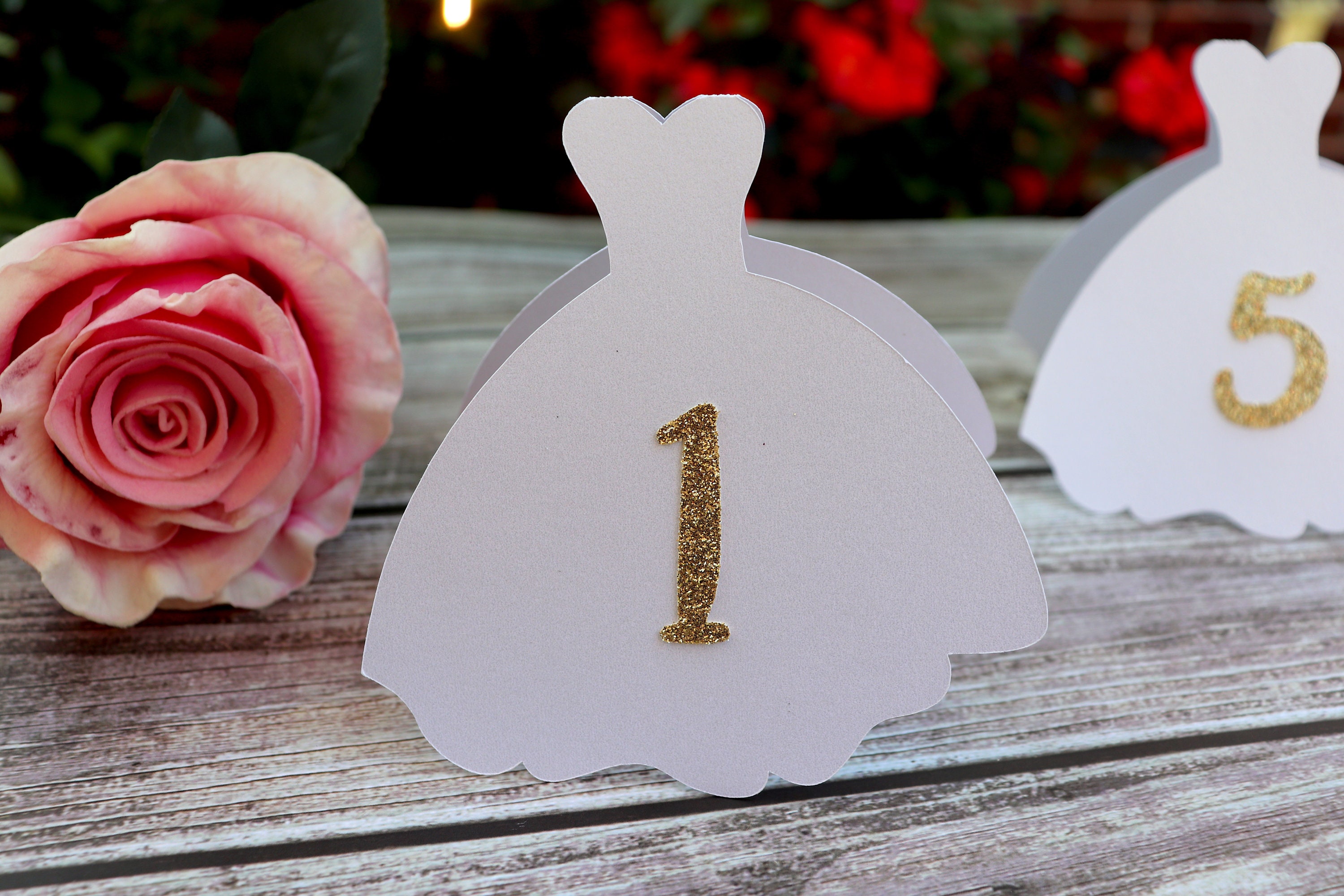 Bridal Shower Table Numbers Gown Table Numbers Dress Table Etsy