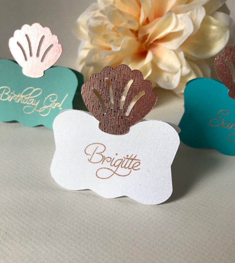 Under the Sea Birthday Seashell Place Cards Mermaid Place Etsy
