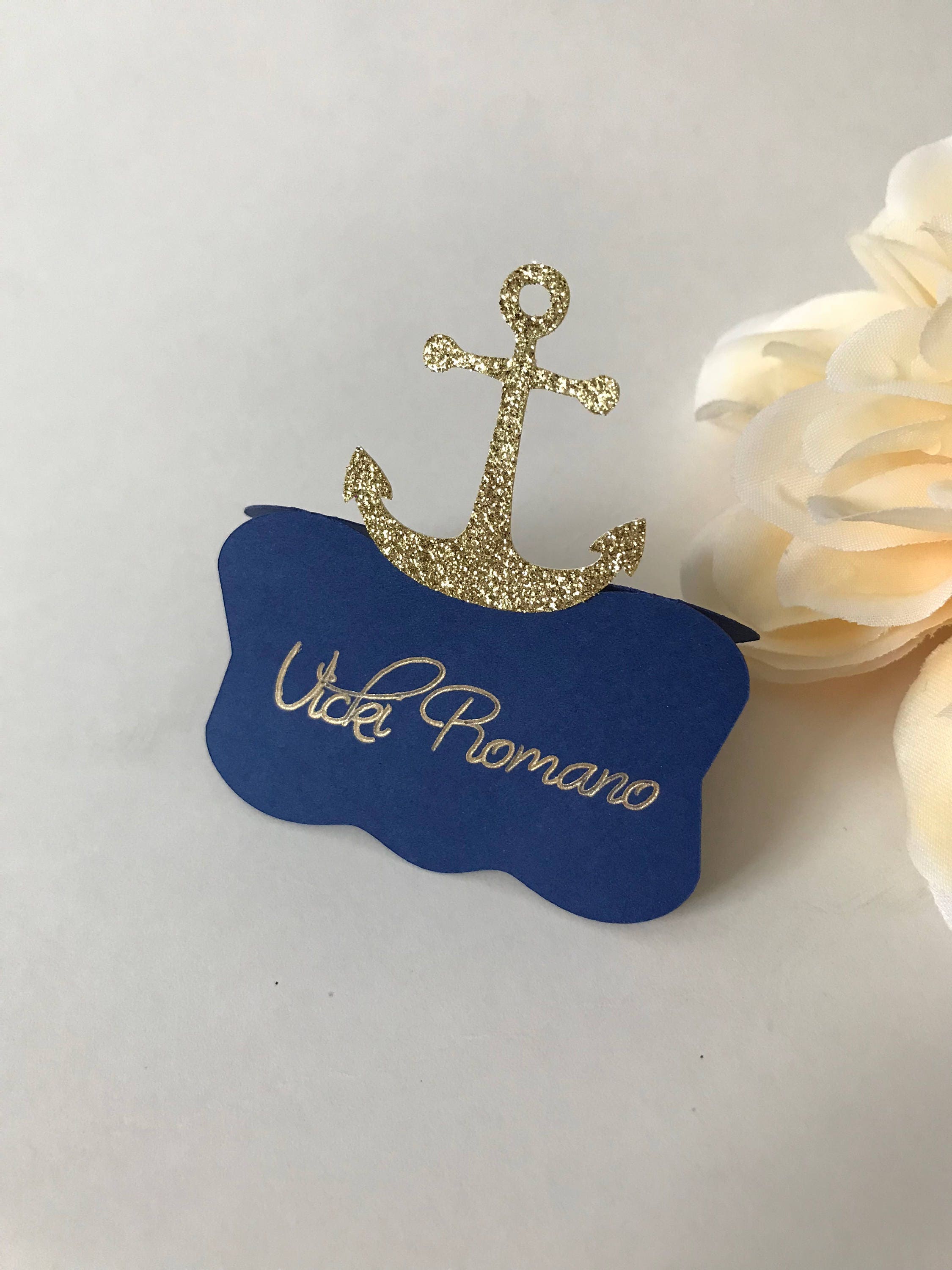 Nautical Place Cards Anchor place cards Personalized Place Etsy