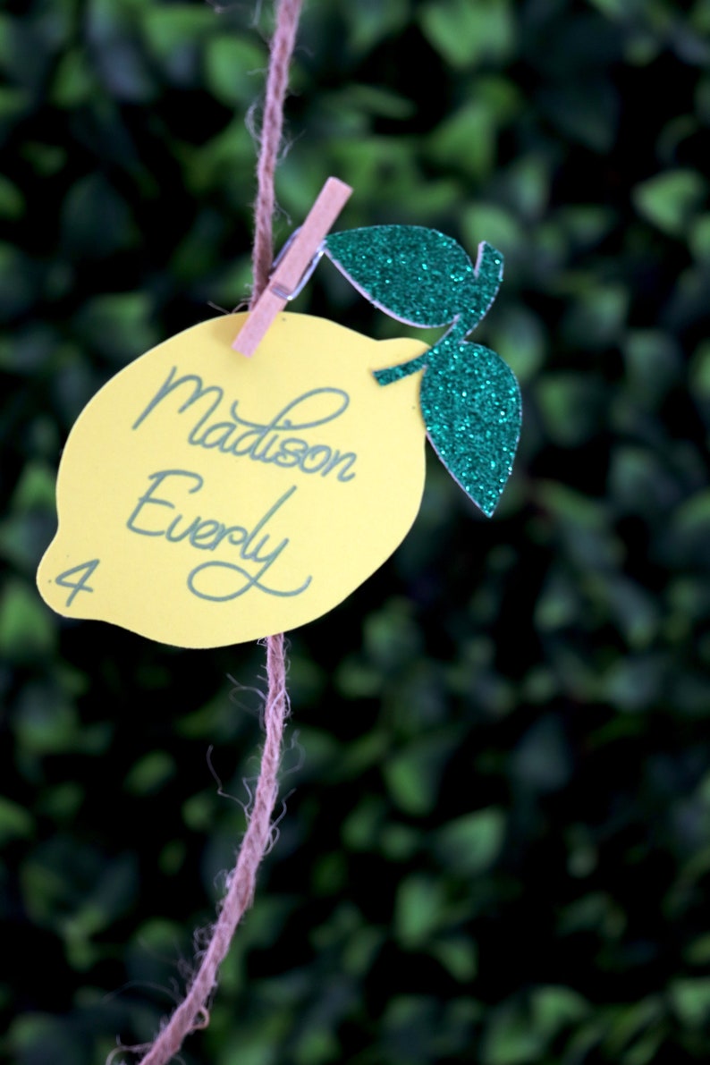 Lemon Place Cards Lemon Leaf Place Cards Lemon Escort Cards | Etsy