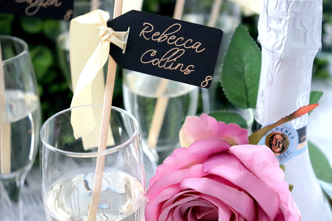 Stir Stick Escort Cards, Champagne Wall Escort Cards, Escort Card