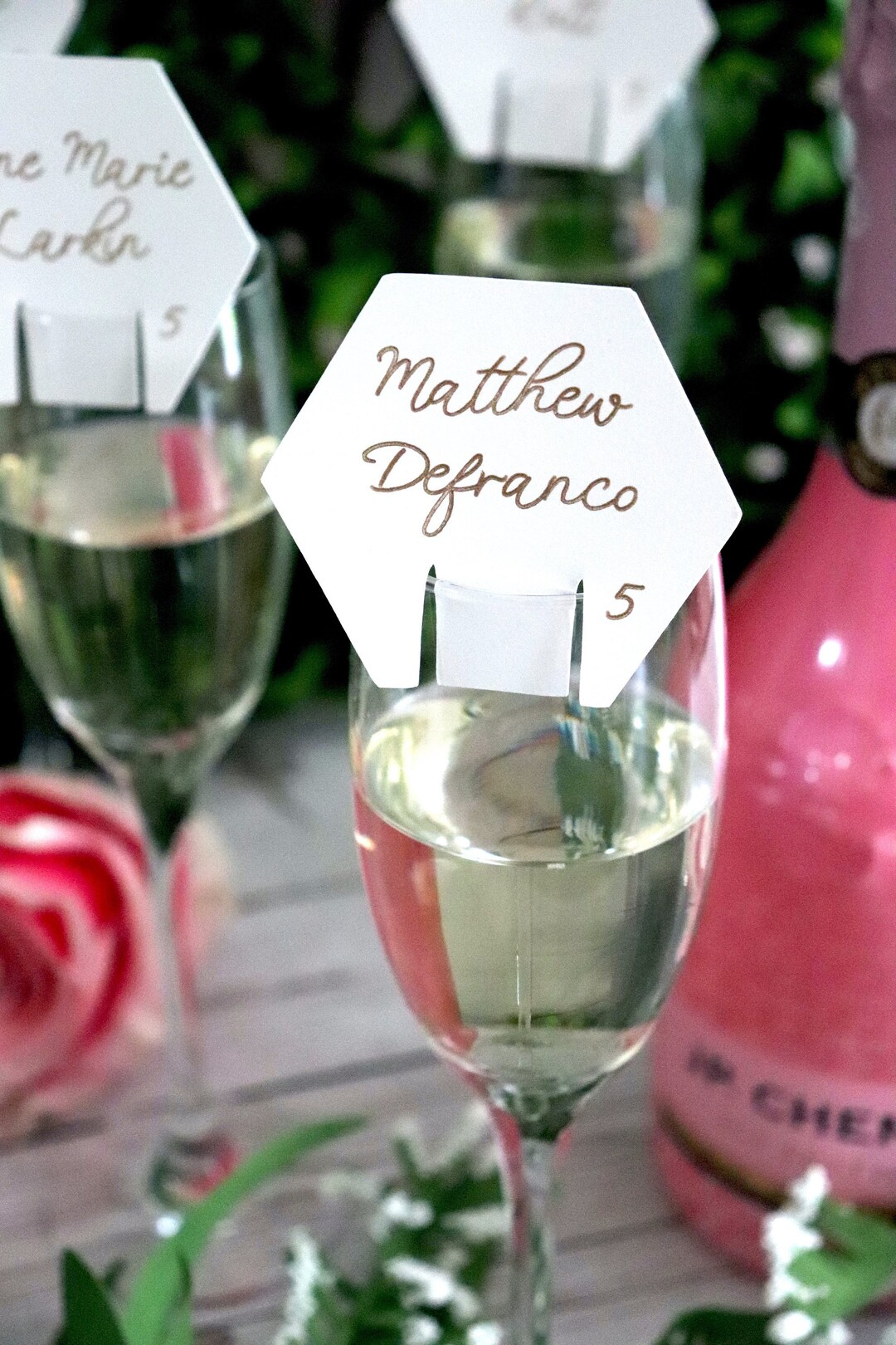 Escort Cards, Champagne Escort Cards, Wedding Seating Chart, Drink ...