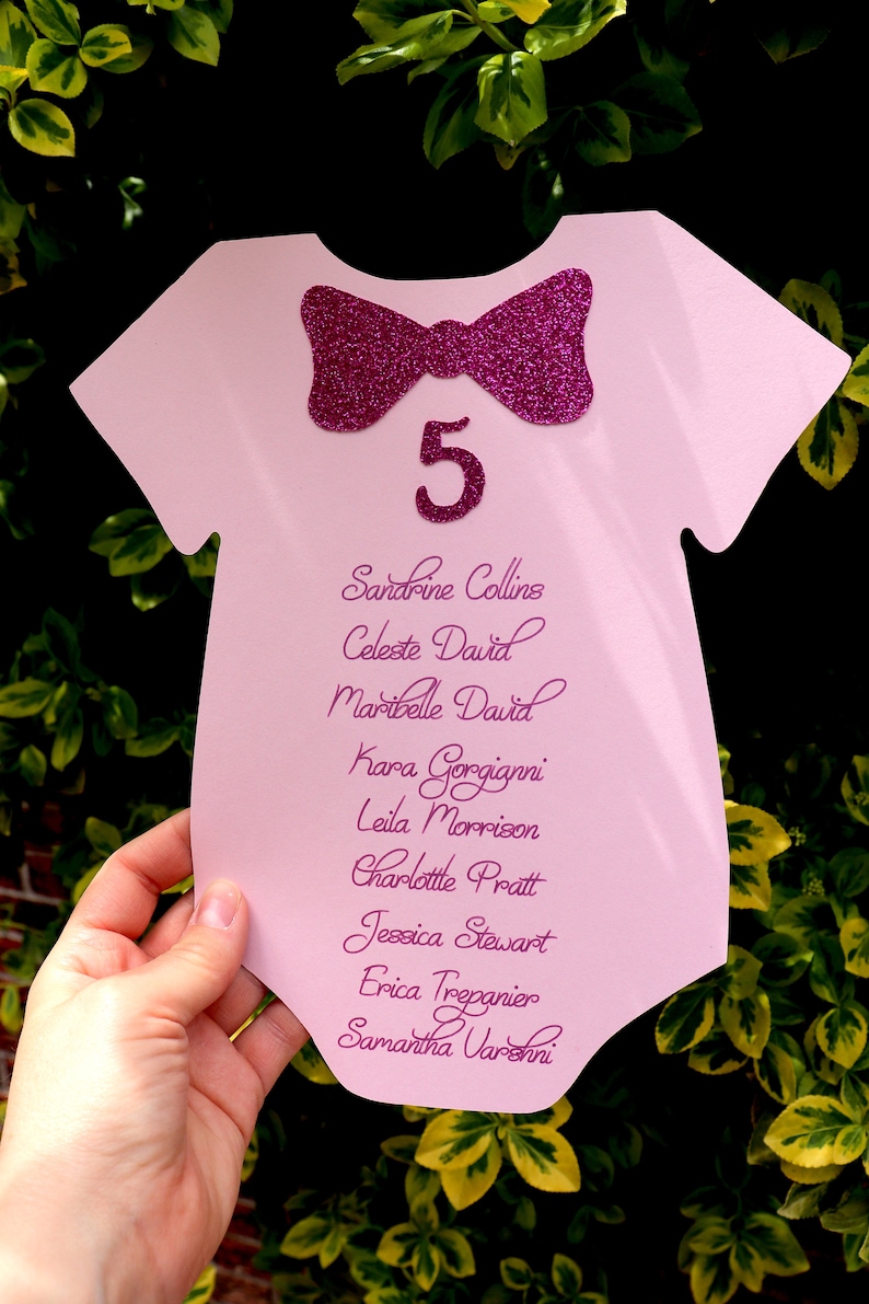 Baby Shower Seating Chart Onesie Seating Chart Cards Baby ...