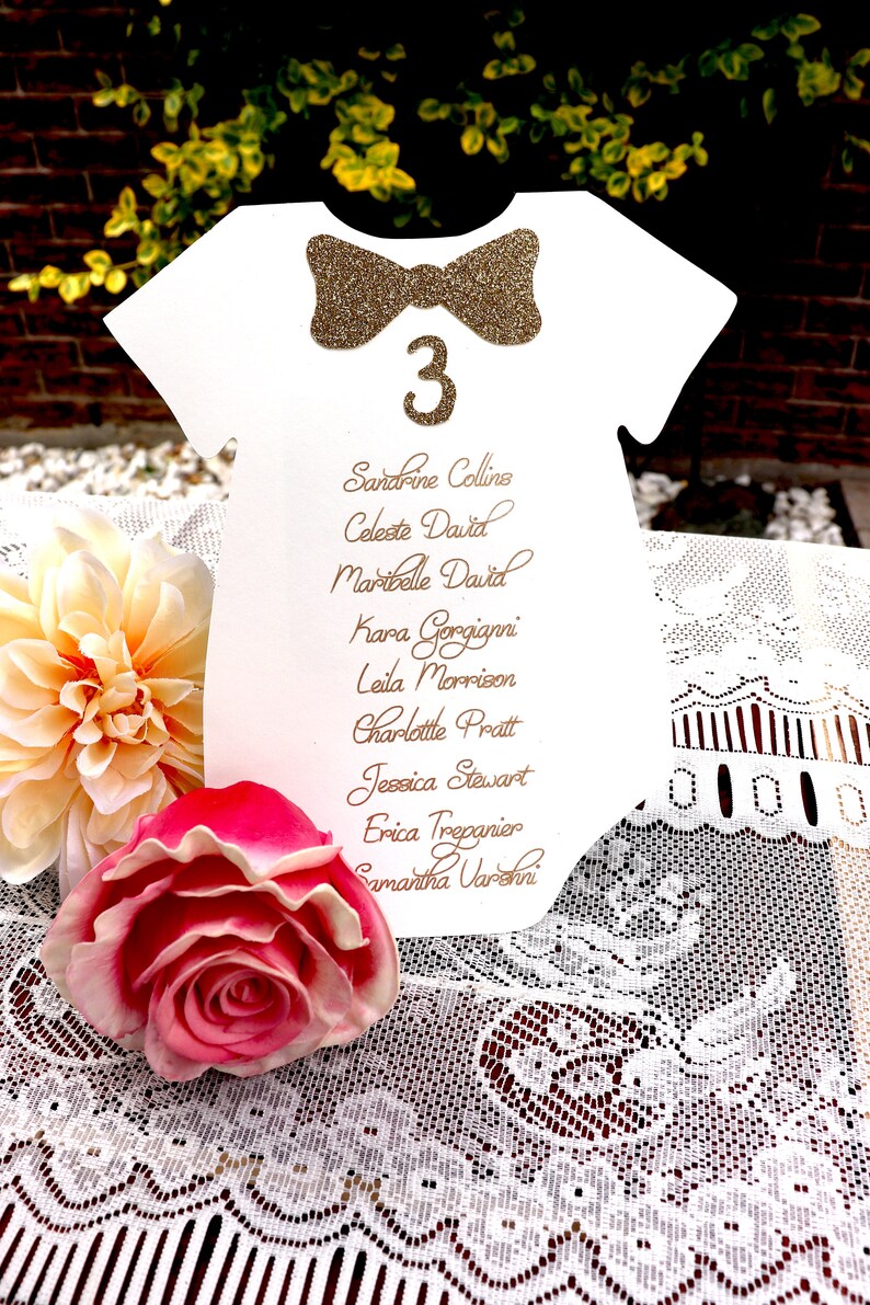 Baby Shower Seating Chart Baby Shower Place Cards Onesie Etsy