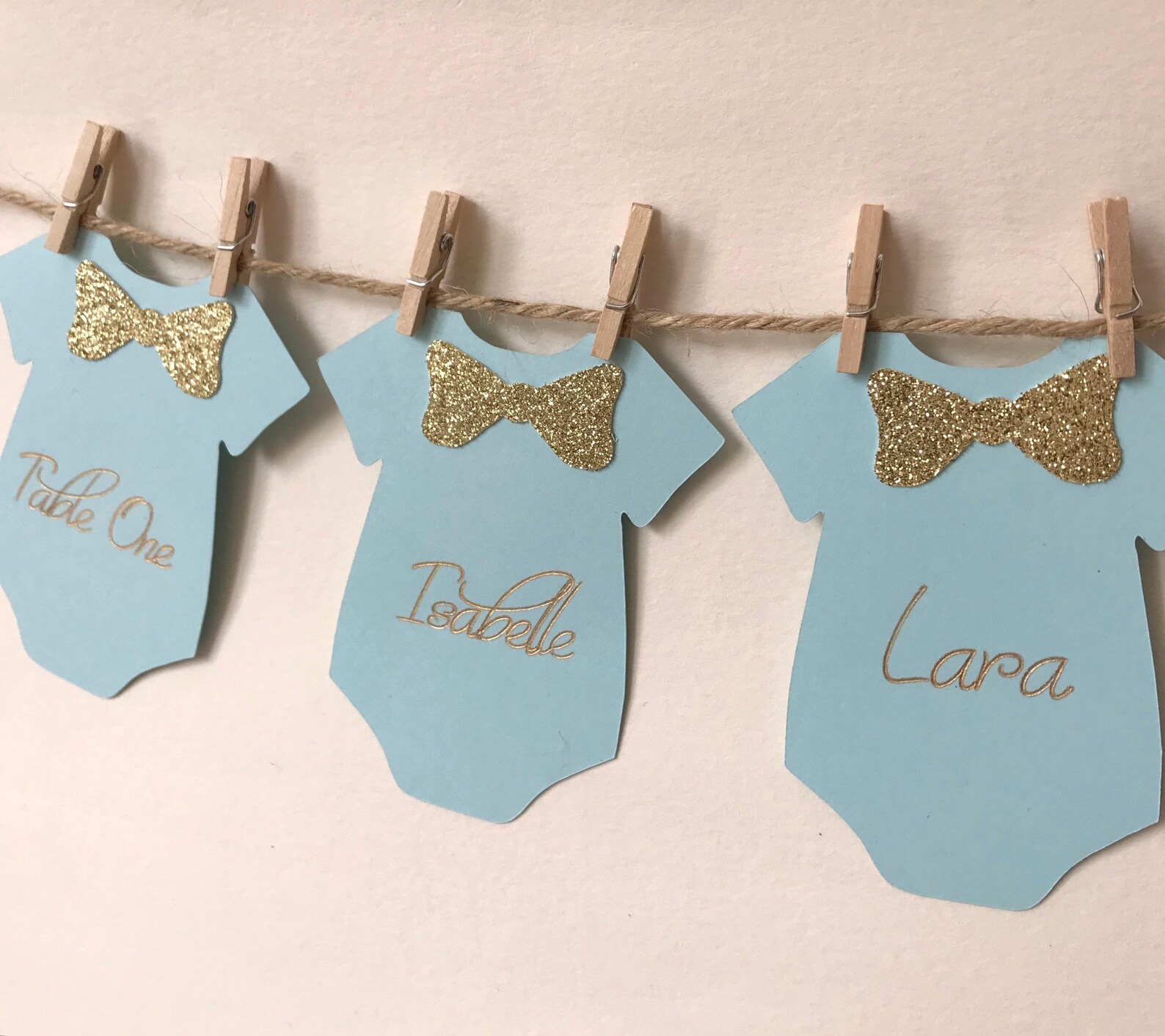 Baby Shower Place Cards Onesie Clothesline Place Cards Baby Etsy