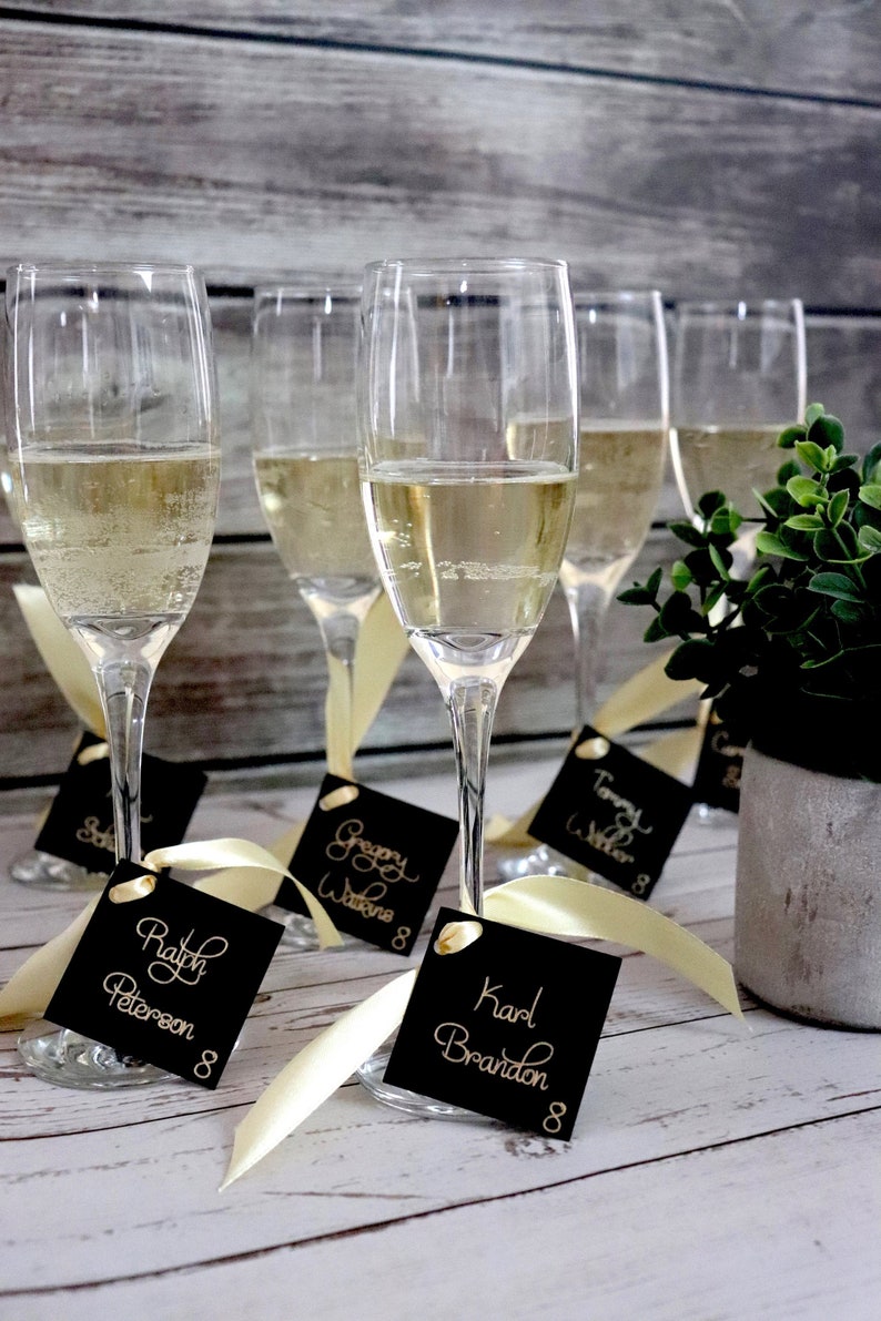 Champagne Escort Cards Champagne Place Cards Drink Escort Etsy