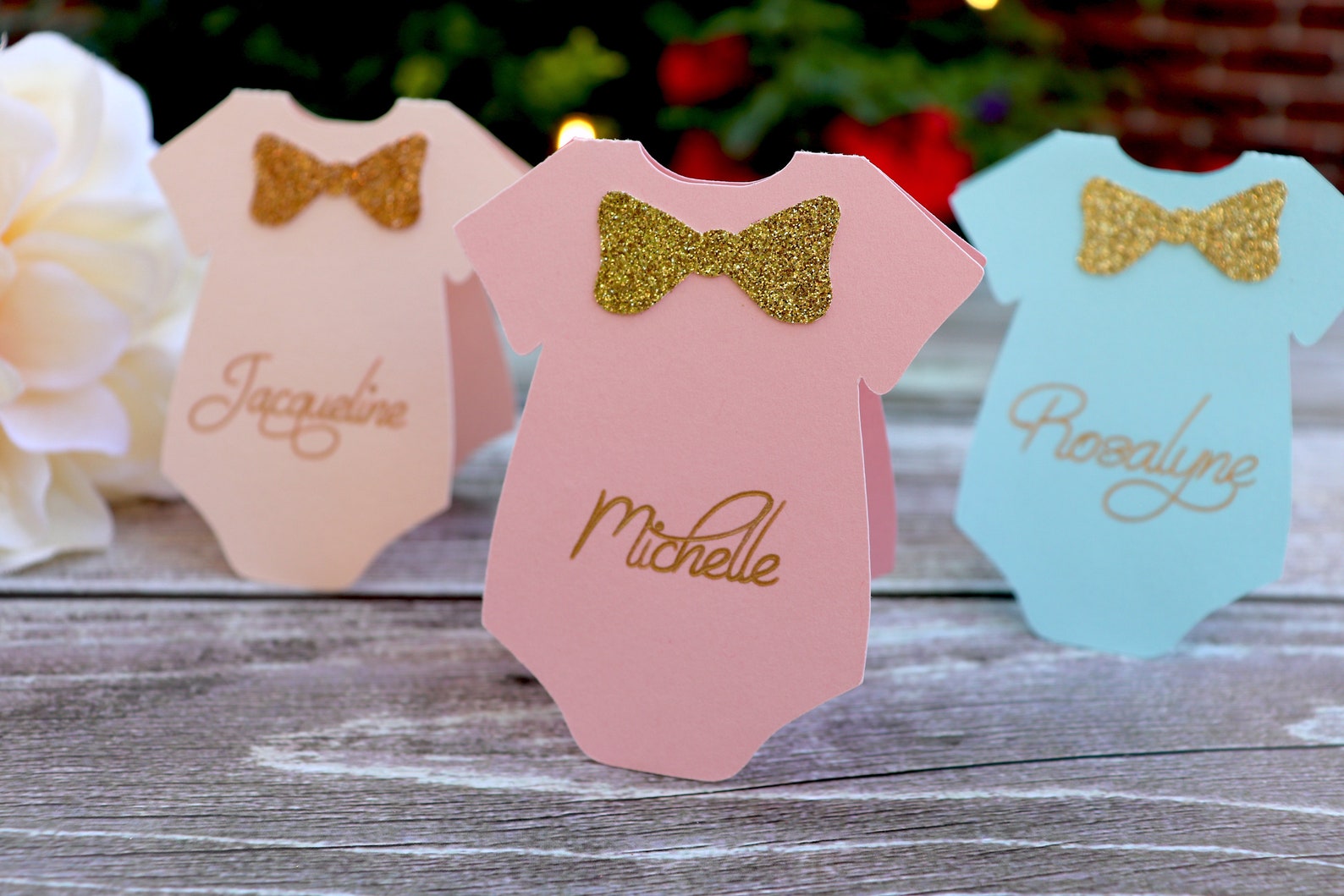 Baby Shower Place Cards Baby Shower Decor Onesie Place Etsy Canada