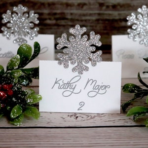Winter Place Cards, Snowflake Place Cards, Winter Escort Cards, Little Snowflake Baby Shower, Winter Wedding Decor, Snowflake Party Decor