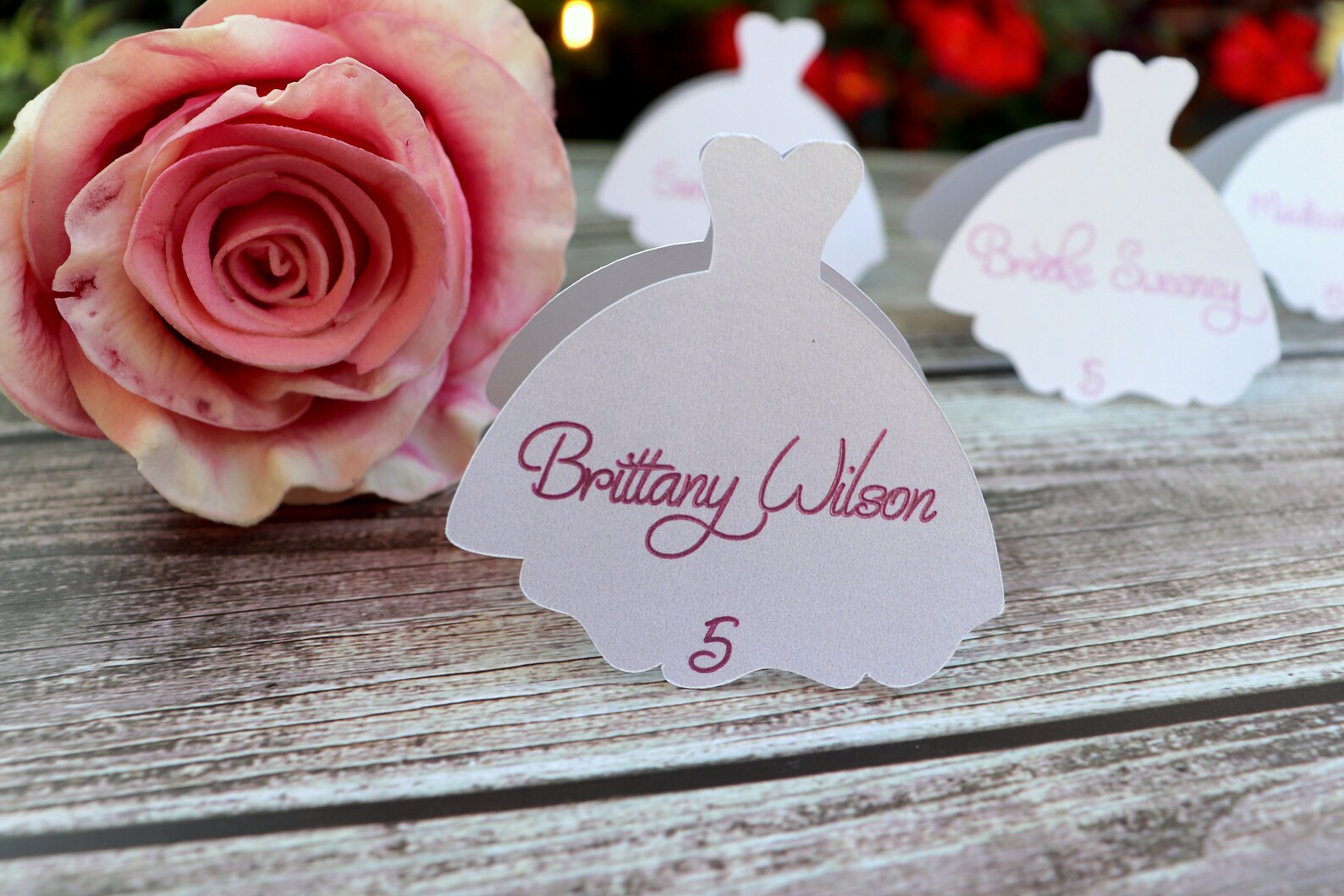 Bridal Shower Place Cards Wedding Dress Place Cards Bridal Etsy