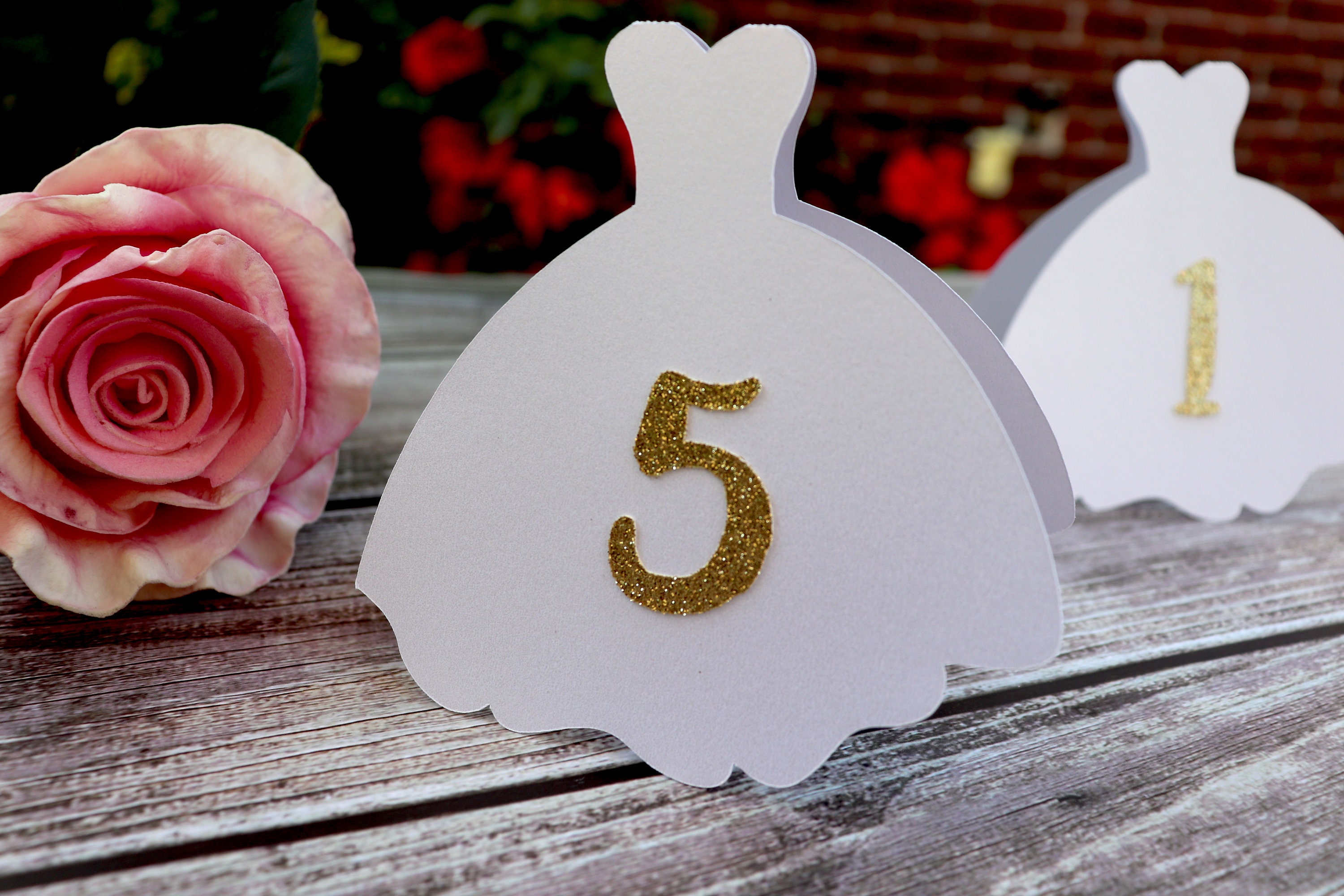 Bridal Shower Table Numbers Gown Table Numbers Dress Table Etsy