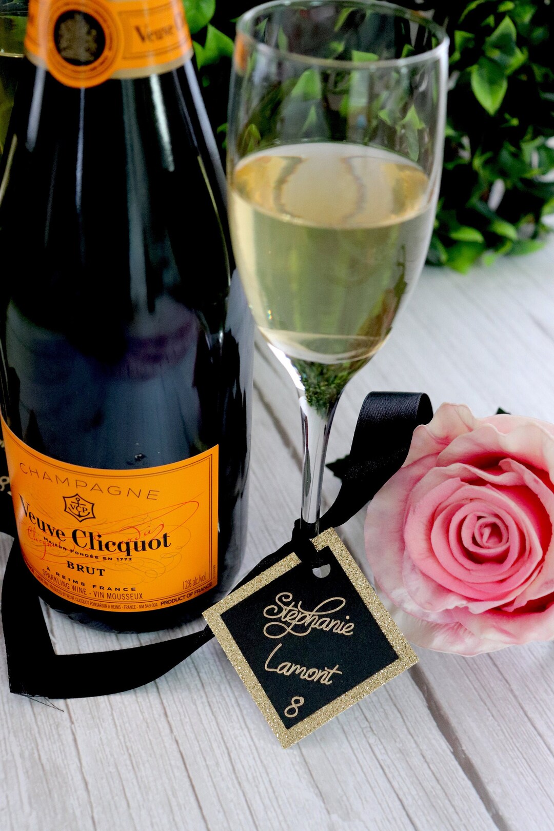 Champagne Flute Escort Cards Drink Escort Card Tags Diamond Etsy