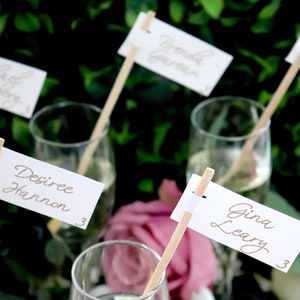 Flag Escort Card Stir Stick, Flag Escort Card Stirrer, Champagne Flute ...