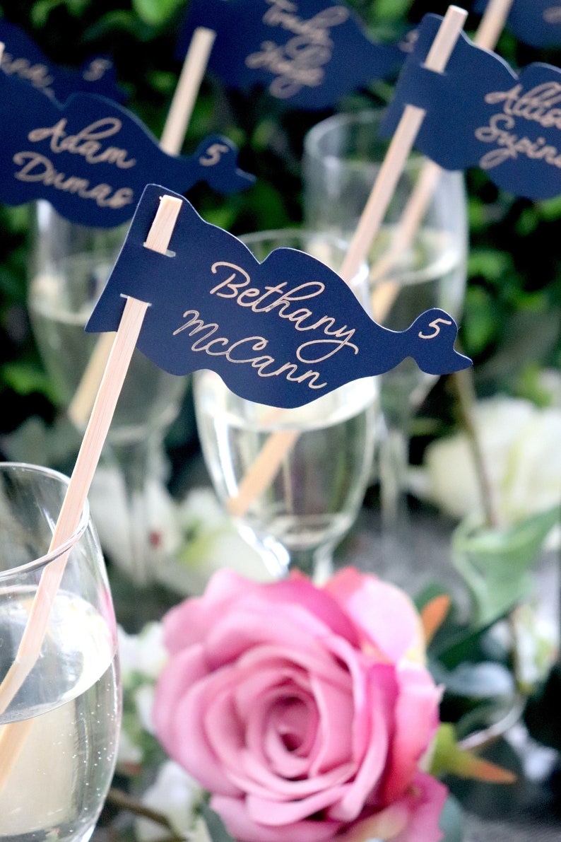 Flag Escort Cards Flag Stirrers Champagne Escort Cards - Etsy Canada