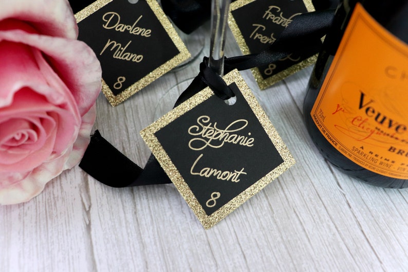 Champagne Flute Escort Cards Drink Escort Card Tags Diamond | Etsy