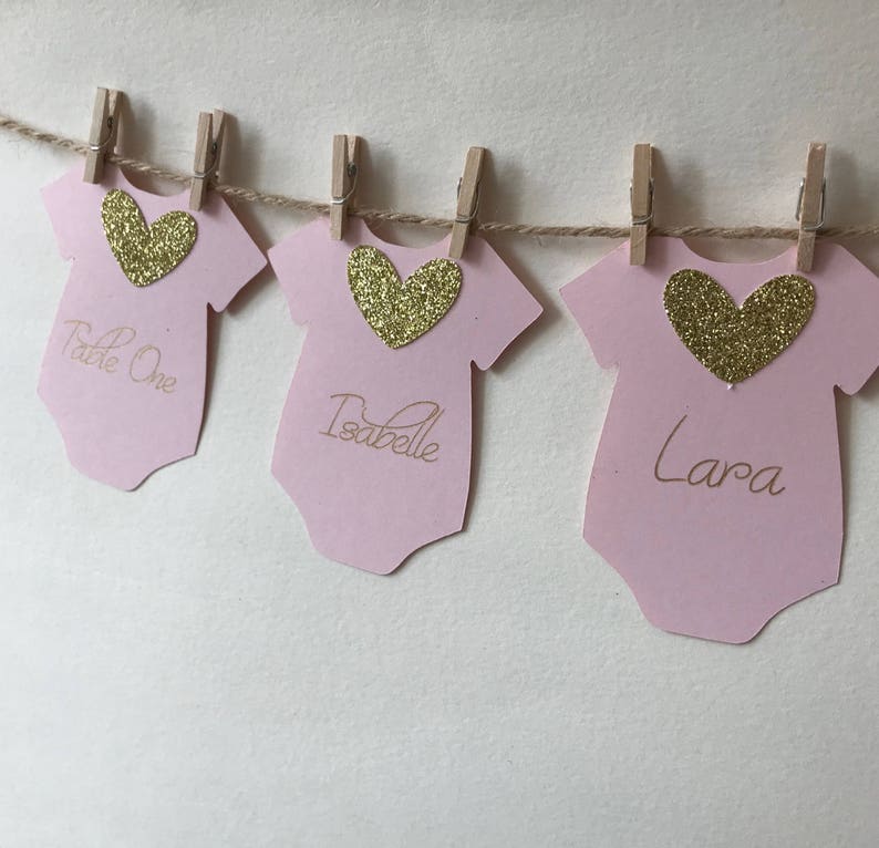 Baby Shower Place Cards Onesie Clothesline Seating Chart