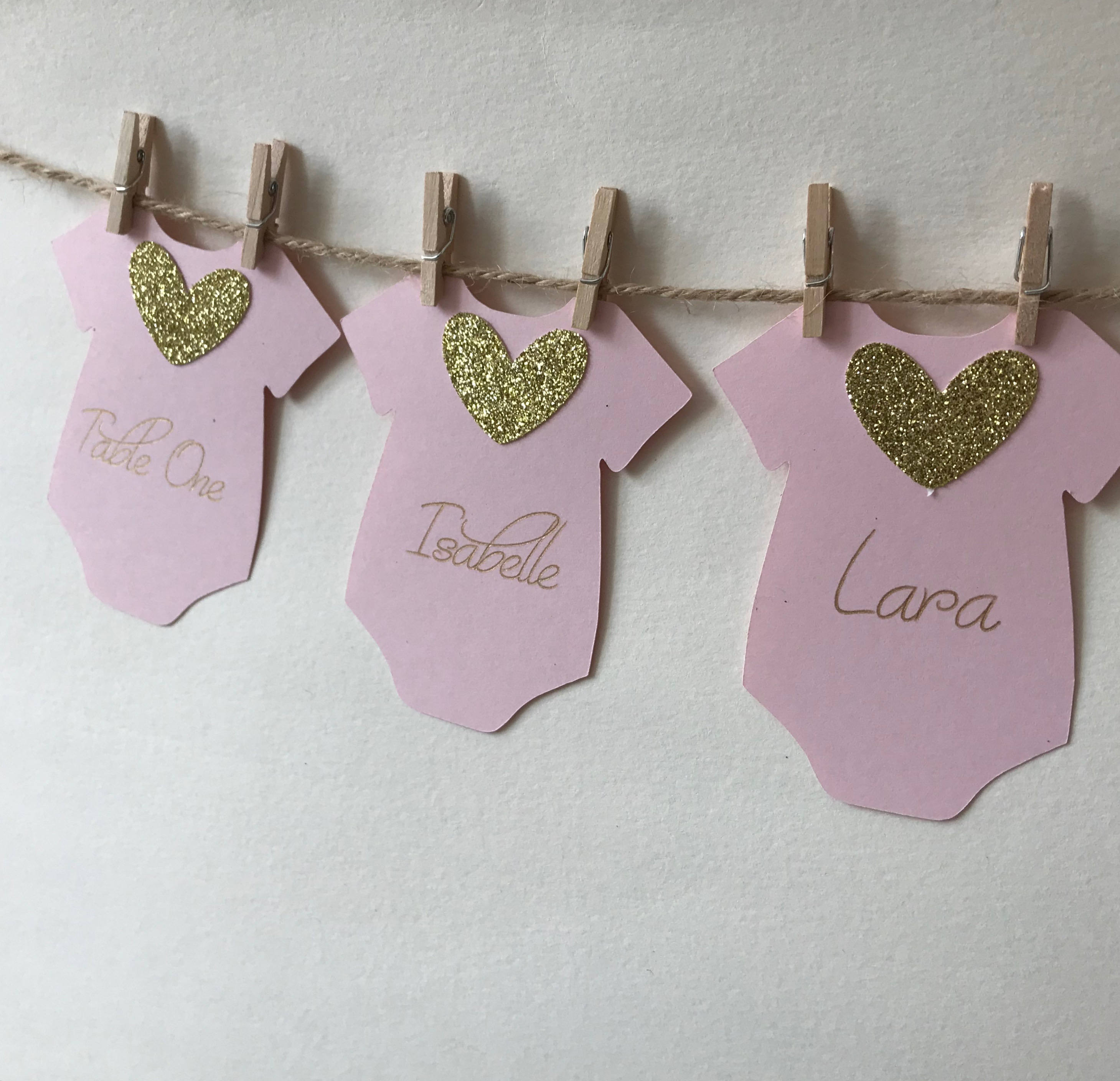 Baby Shower Place Cards Onesie Clothesline Place Cards Baby Etsy