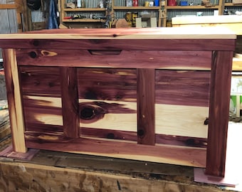 Handcrafted Aromatic Cedar Chest: Farmhouse Hope Chest, Blanket Storage