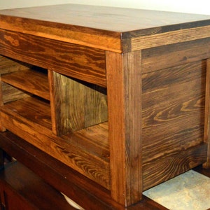 Rustic Entryway Bench with Storage, Wood Shoe Cubby, Bedroom Furniture, Coffee Table, Wedding Gift image 2