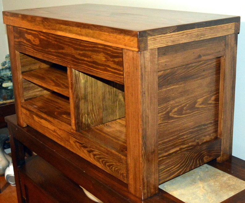 Rustic Entryway Bench with Storage, Wood Shoe Cubby, Bedroom Furniture, Coffee Table, Wedding Gift image 2