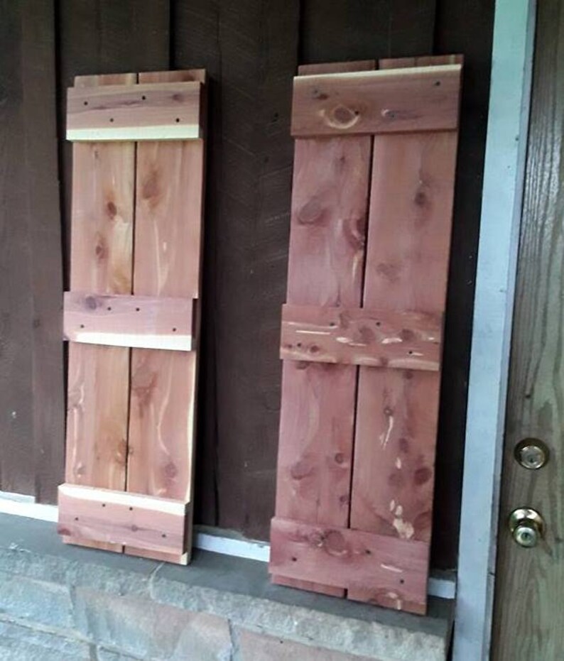 A Pair of Cedar Shutters Exterior Shutters Rough Sawn A Pair of Cedar Shutters Exterior Shutters Rough Sawn