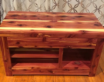 Cedar Entryway Bench with Storage, Wood Shoe Cubby, Bedroom Furniture, Coffee Table