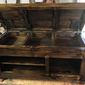 Large Rustic Entryway Bench, Storage, Shoe Storage, Christmas Gift,
