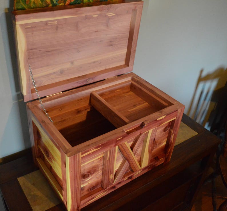 Handcrafted Rustic Cedar Chest With Tray Quilt Sewing Box Etsy