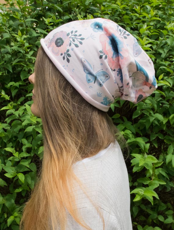 Floral boho beanie women summer slouchy beanie chemo Etsy