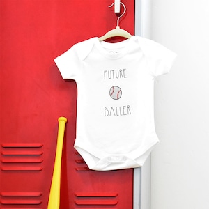 Baseball Baby Bodysuit - Future Baller - Sports Baby, Baby Clothes, Baby Shower Gift