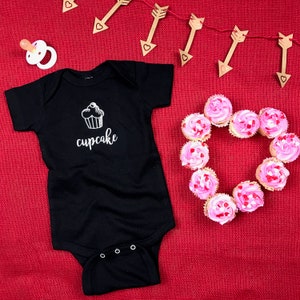 Cupcake Baby Bodysuit, Nickname Baby Clothes, Baby Shower Gift 3 Color Options image 1