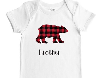 Brother Bear - Plaid - Baby Bodysuit - Nature Baby, Baby Clothes, Baby Shower Gift