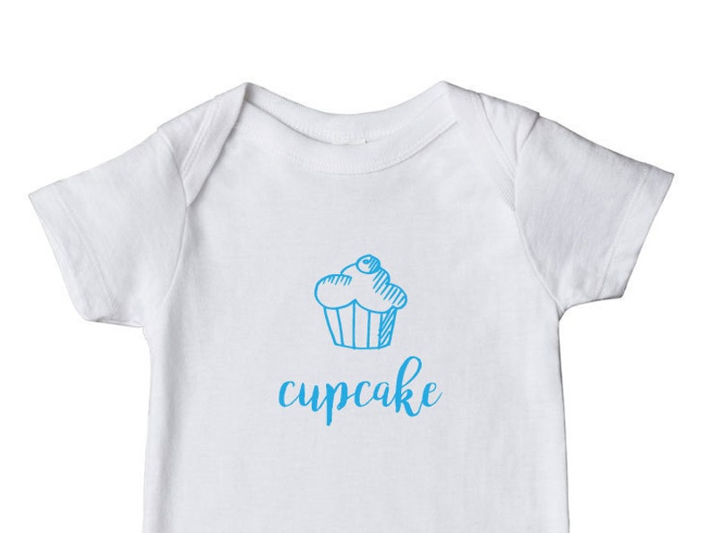 Cupcake Baby Bodysuit, Nickname Baby Clothes, Baby Shower Gift 3 Color Options White/Blue