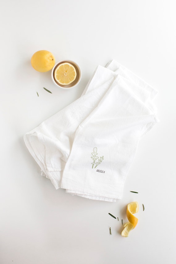 Herb Kitchen Towels 4Set Parsley Arugula Rosemary and Etsy