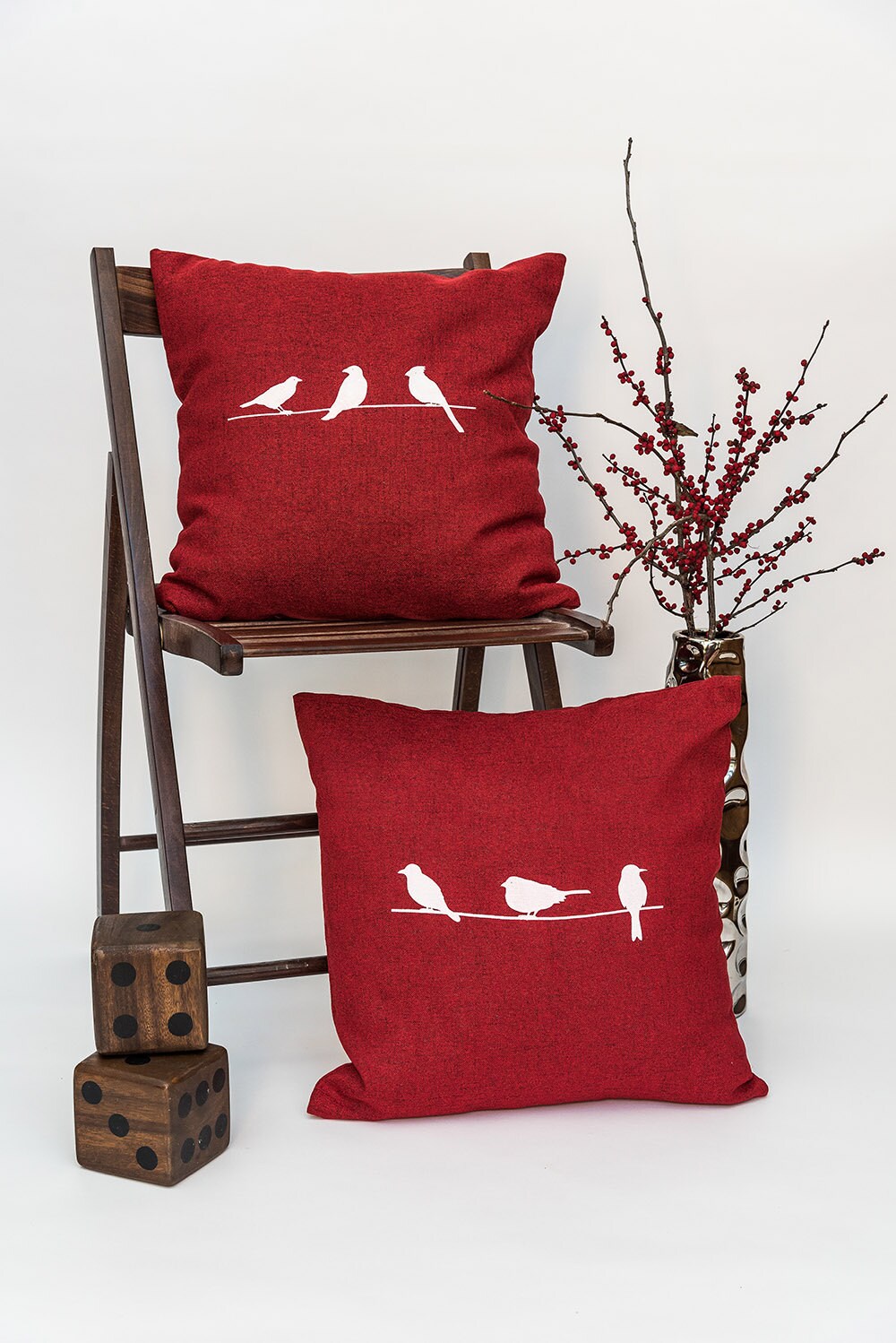 Three Birds Throw Pillow Set Decorative Pillows Accent Etsy