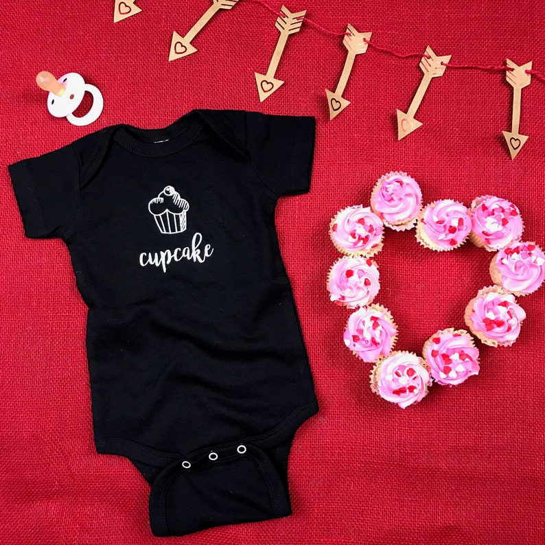 Cupcake Baby Bodysuit, Nickname Baby Clothes, Baby Shower Gift 3 Color Options image 1