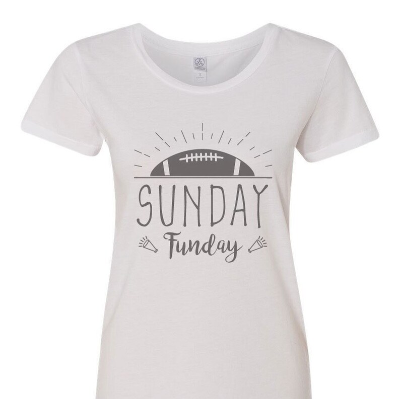 Sunday Funday Womens Graphic Tee Football T-shirt Ladies - Etsy