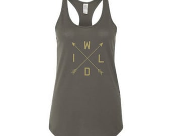 WILD Arrows Graphic Tank Top - Ladies Racerback Jersey