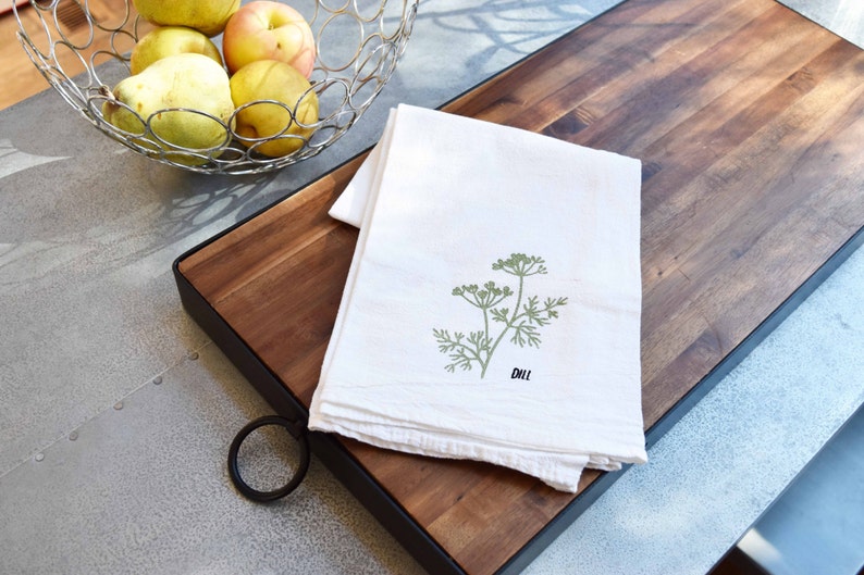 Herb Kitchen Towels 4set Basil Sage Dill and Oregano Etsy