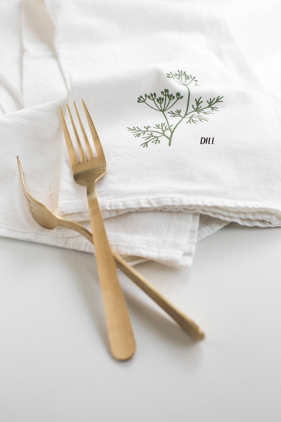 Herb Kitchen Towels 4set Basil Sage Dill and Oregano Etsy