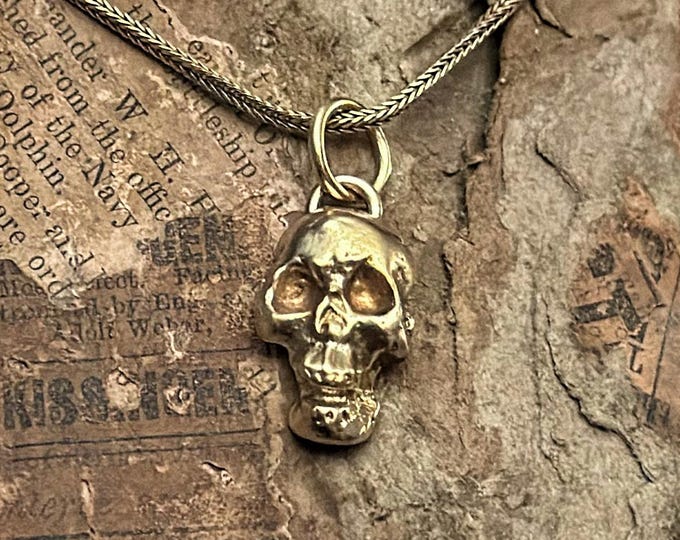 St. Au Ruin — Solid 9ct Gold Skull Pendant | Objects of Devotion | Handmade Gothic Jewellery