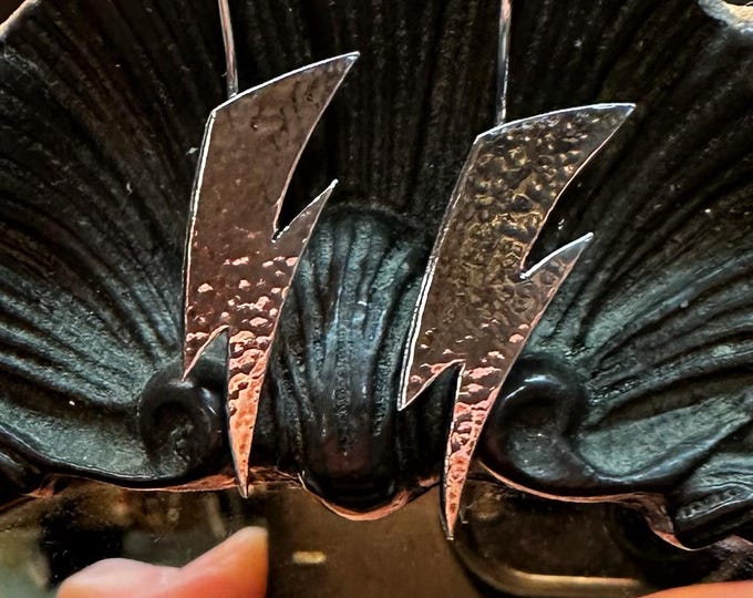 Electric Relic Sterling Silver Lightning Bolt Earrings – Limited Edition Handmade Artisan Jewellery