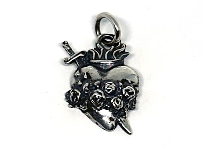My Ruined Heart — Sterling Silver Sacred Heart Pendant