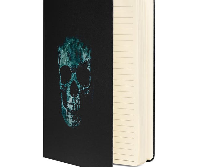 Teal Skull Gothic Notebook — Friend or Foe Journal | Dark Aesthetic Sketchbook | Gothic Stationery | Occult Notebook | Bone Skull Cover