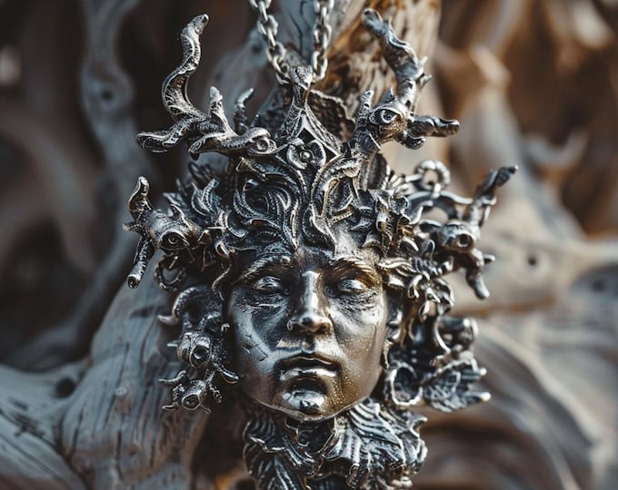 Sterling Silver Dryad Pendant • Gothic Forest Spirit Necklace