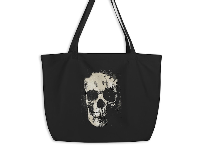 Skull Organic Cotton Tote Bag | Gothic Witchy Shopper