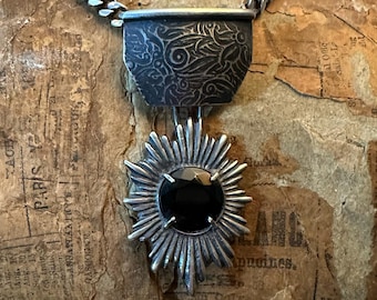 Stella Noir — Black Spinel Sterling Silver Pendant