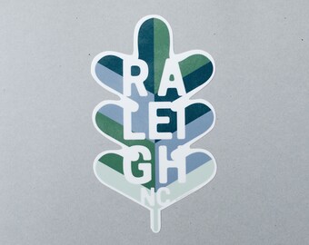 Raleigh Oak Leaf Sticker - Blue