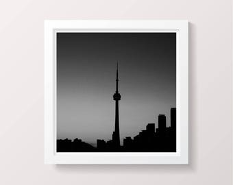 Toronto skyline - black and white photography, black and white skyline, cityscape, home decor, toronto photo , skyline prints, wall art